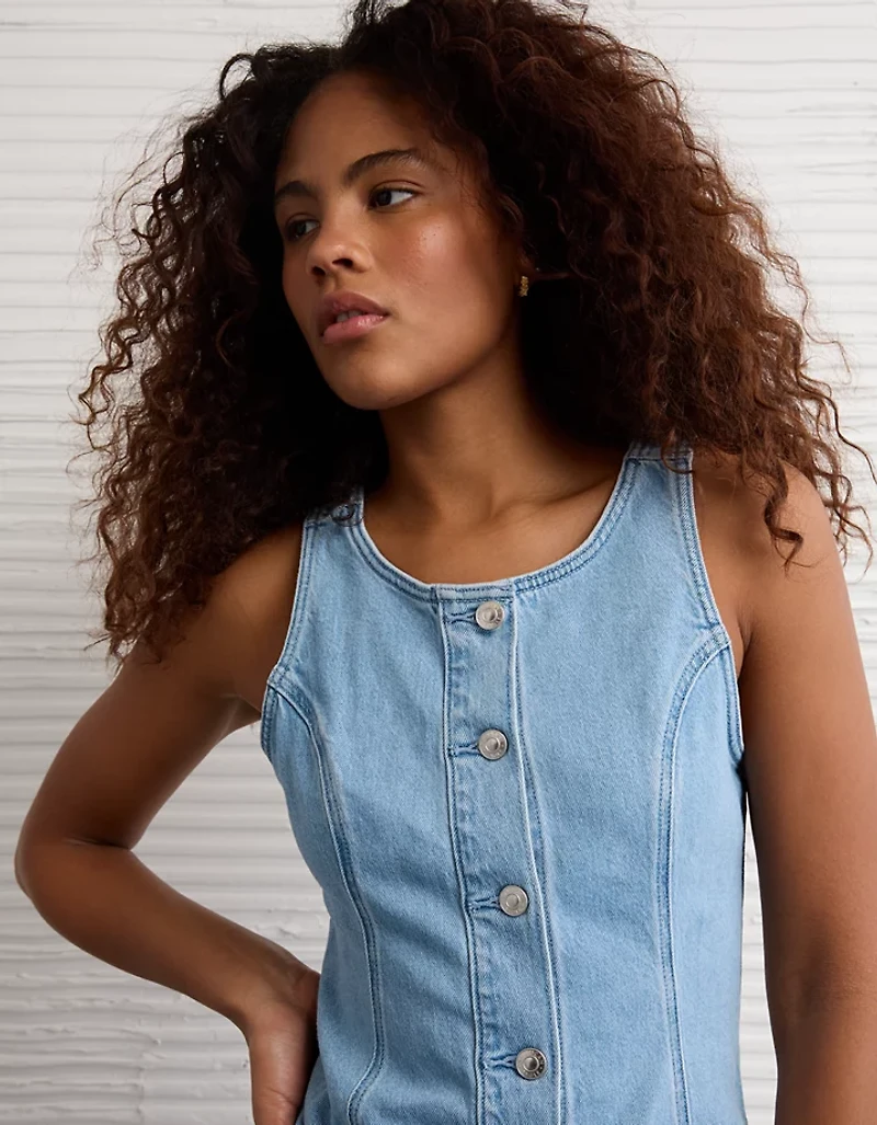 AE Denim Pinafore Mini Dress