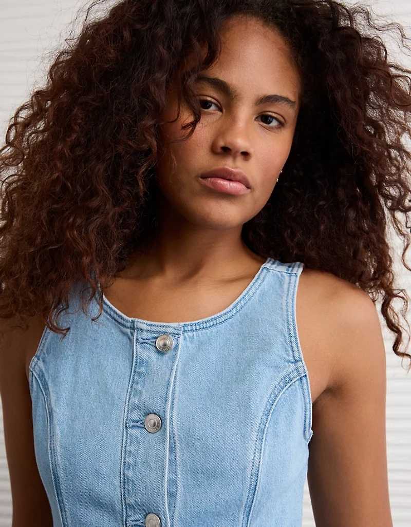 AE Denim Pinafore Mini Dress