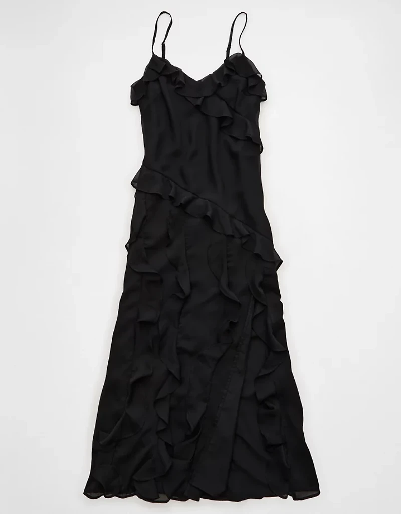 AE Asymmetrical Ruffle Maxi Dress