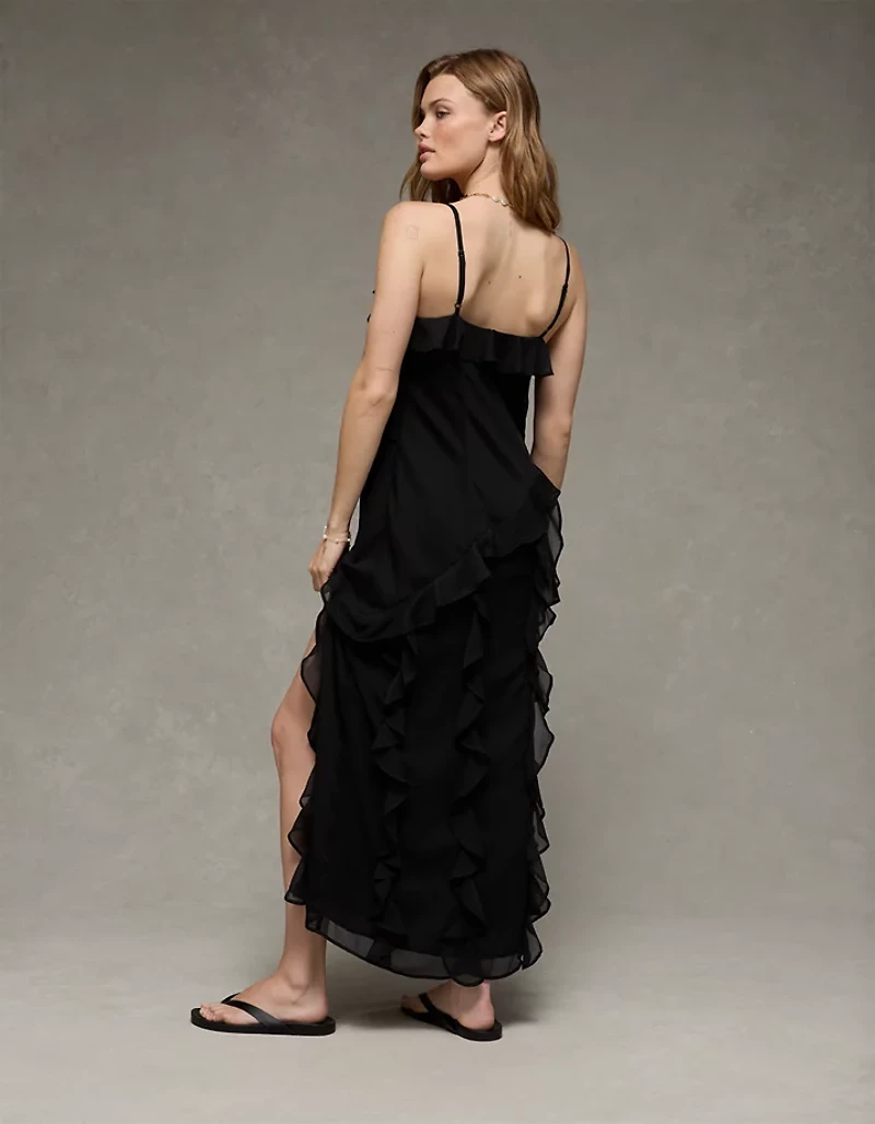 AE Asymmetrical Ruffle Maxi Dress