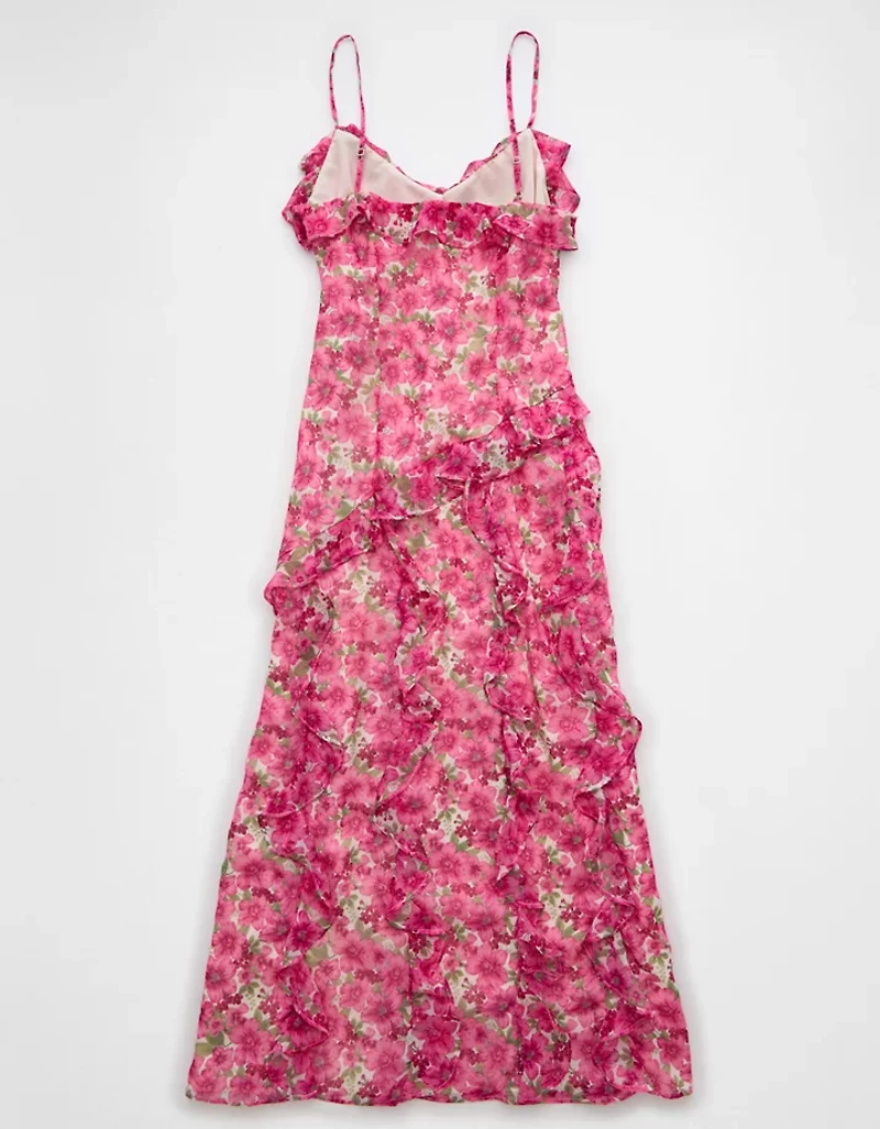 AE Asymmetrical Ruffle Maxi Dress
