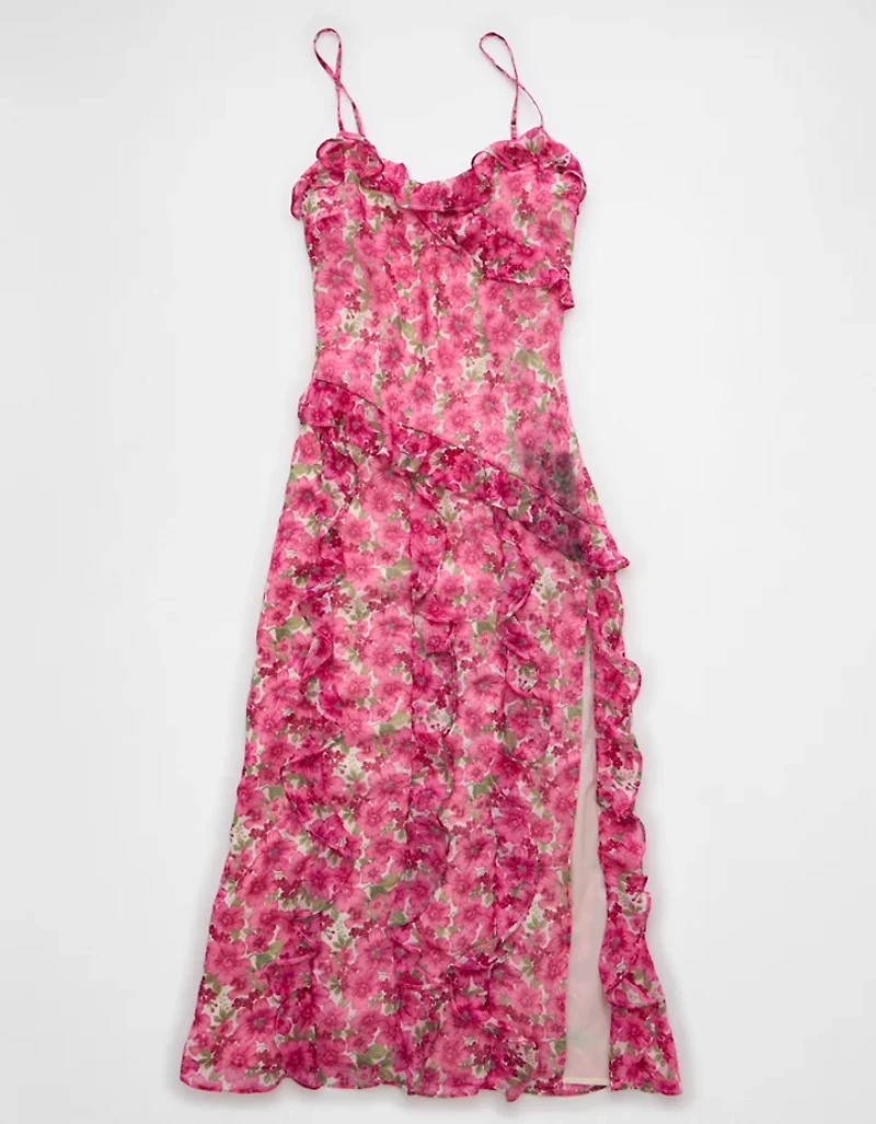 AE Asymmetrical Ruffle Maxi Dress