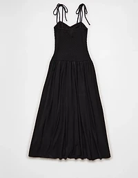 AE Sweetheart-Neck Tie-Strap Midi Dress