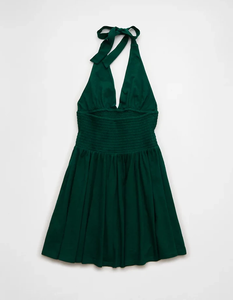AE Sunchaser Smocked Halter Mini Dress