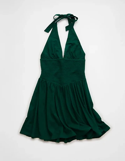 AE Sunchaser Smocked Halter Mini Dress