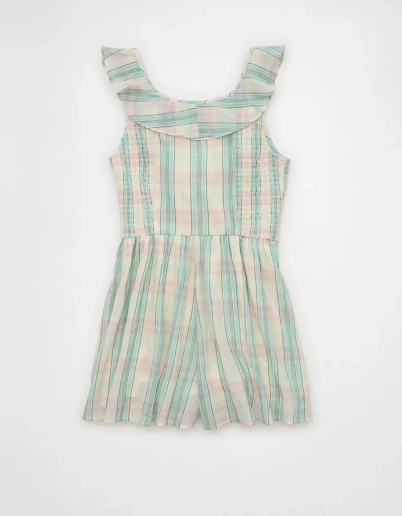 AE Flutter-Sleeve Tie-Front Romper