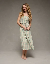 AE Smocked Strapless Midi Dress