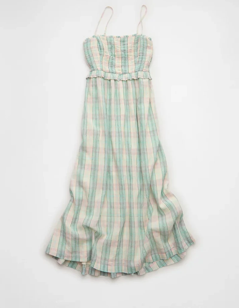 AE Smocked Strapless Midi Dress