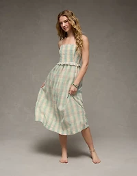 AE Smocked Strapless Midi Dress