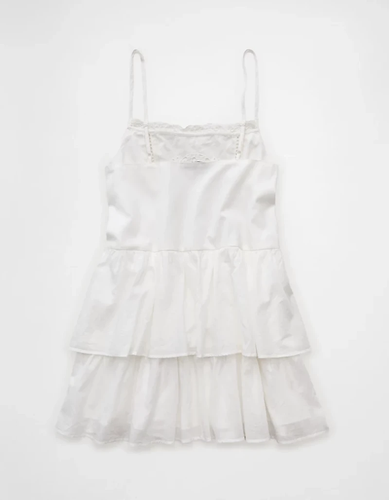 AE Lace-Embroidered Tiered Mini Dress