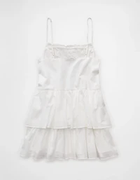 AE Lace-Embroidered Tiered Mini Dress