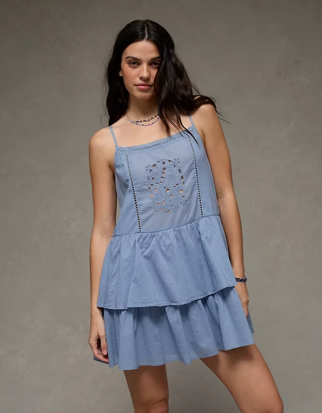 AE Lace Ruffle Tiered Mini Dress | Shop Midtown