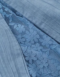 AE V-Neck Pleated Lace Midi Dress