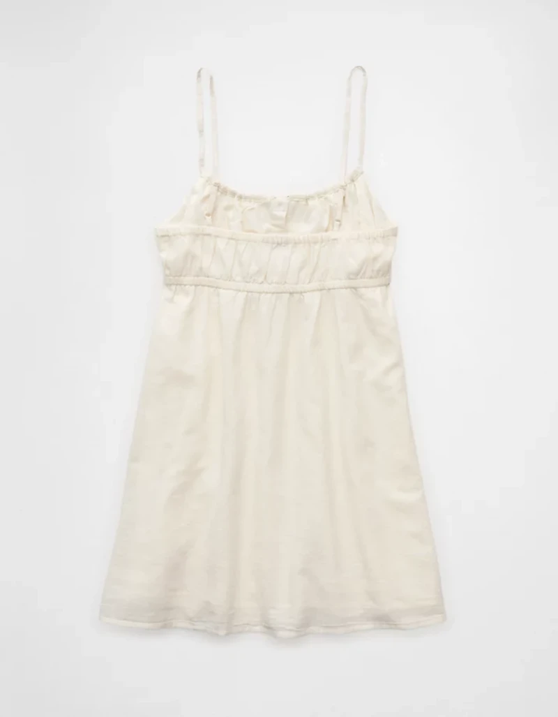 AE Button-Up Lace Insert Mini Dress