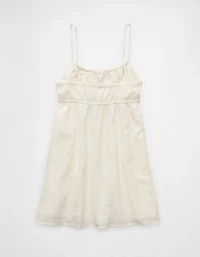 AE Button-Up Lace Insert Mini Dress
