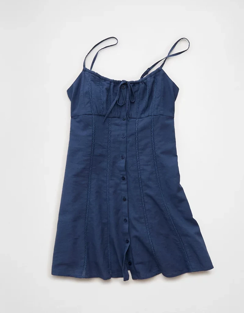 Minirobe boutonnée avec insertion en dentelle AE