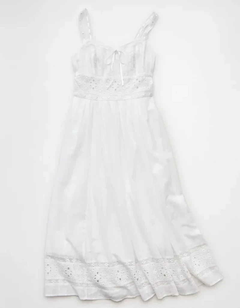AE Catie Corset Embroidered Midi Dress