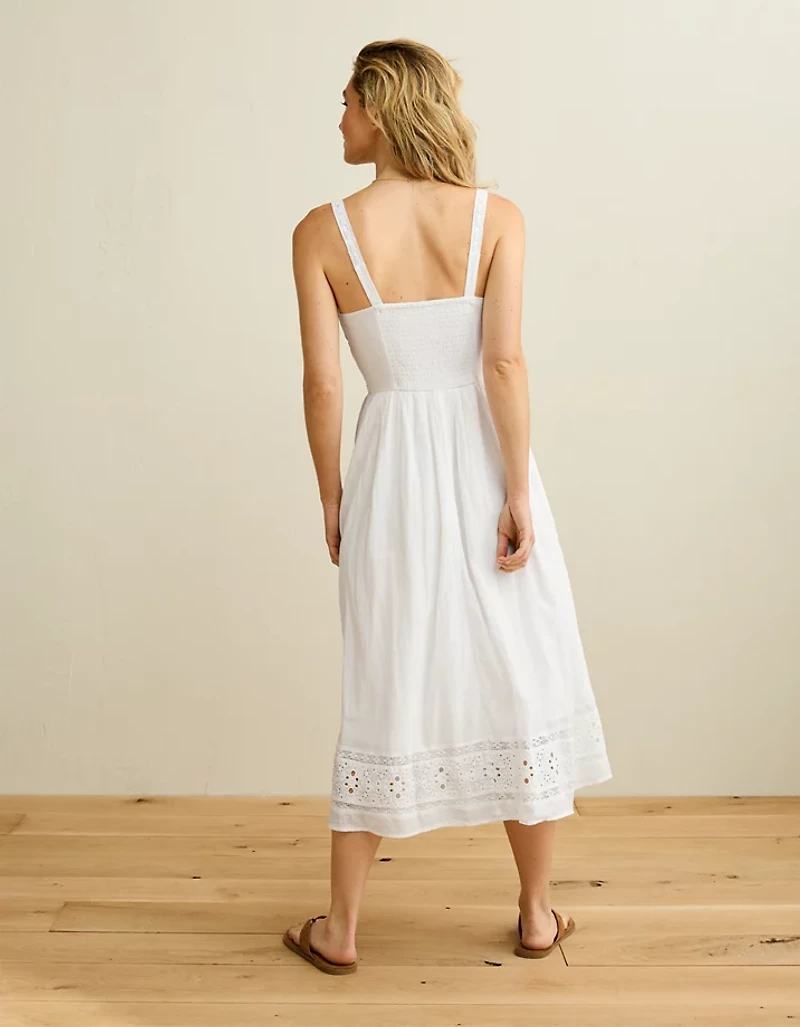 AE Catie Corset Embroidered Midi Dress