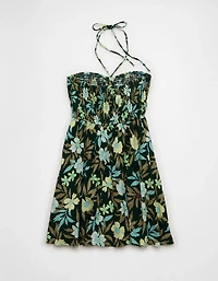 AE Smocked Keyhole Halter Mini Dress