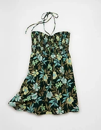 AE Smocked Keyhole Halter Mini Dress
