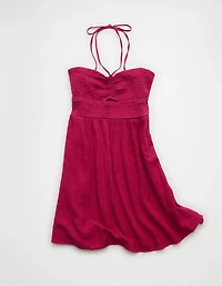 AE Smocked Keyhole Halter Mini Dress