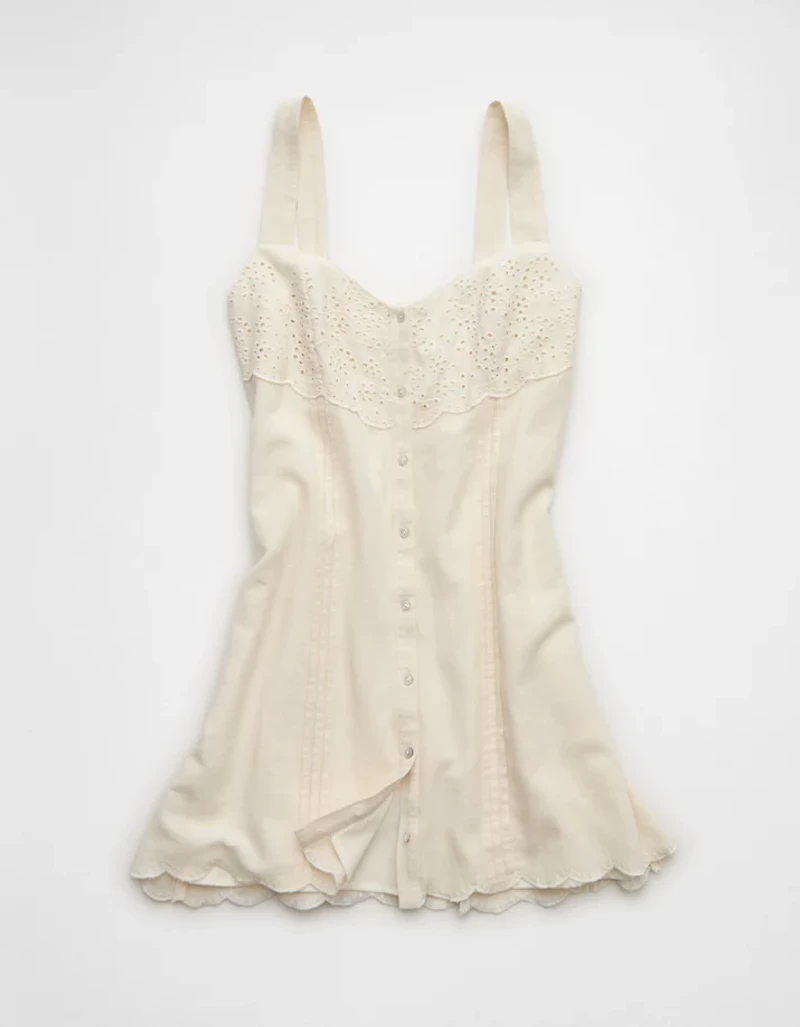 AE Button-Front Mini Dress