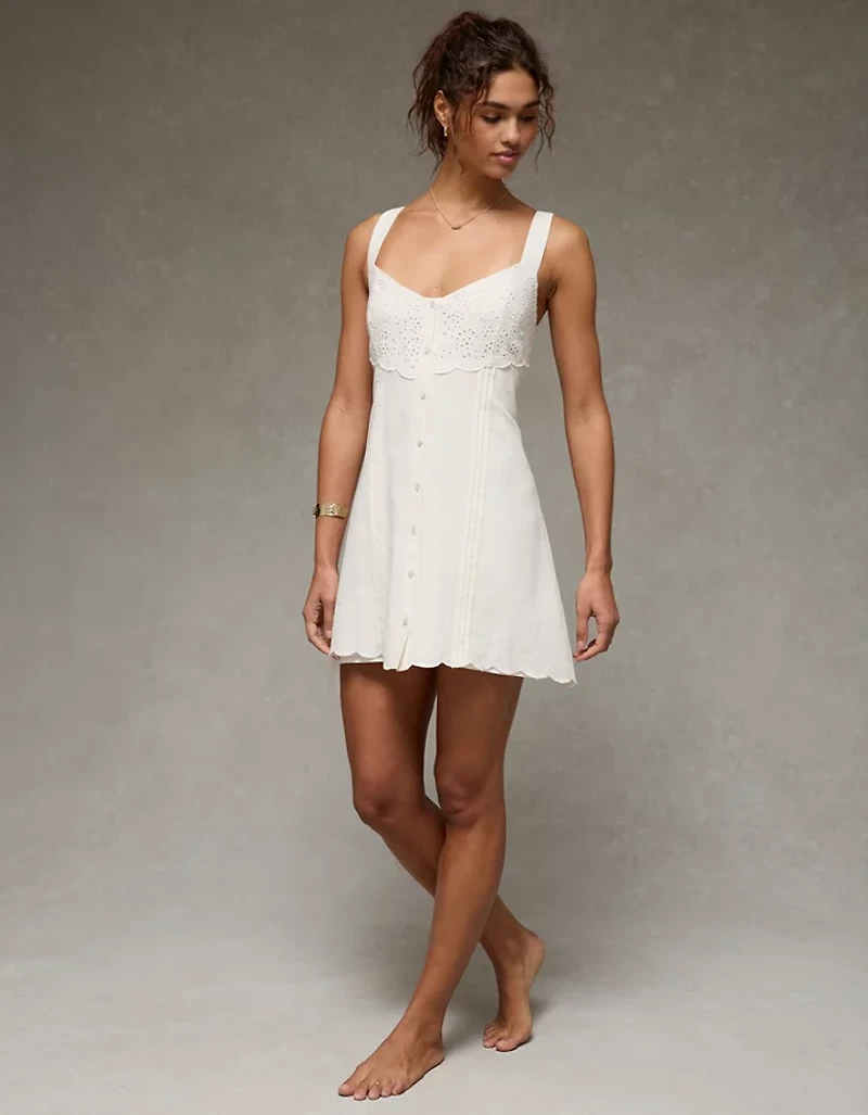 AE Button-Front Mini Dress