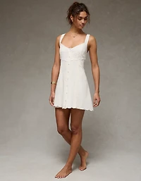 AE Button-Front Mini Dress