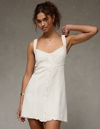 AE Button-Front Mini Dress