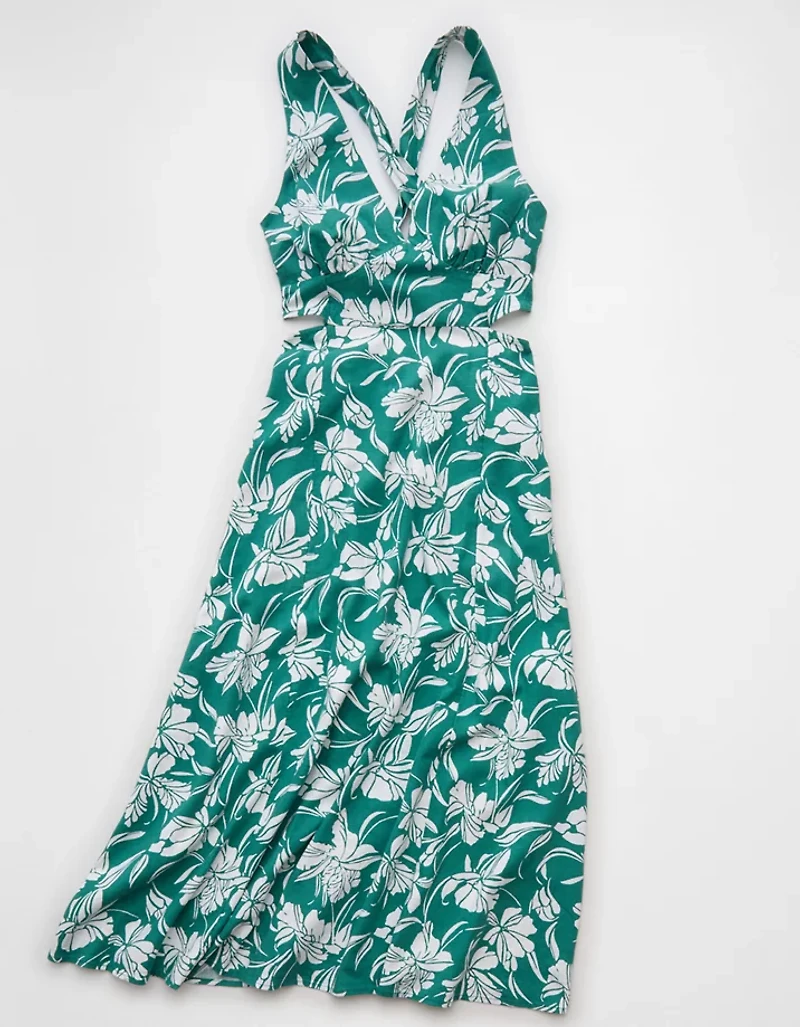 AE V-Neck Cut-Out Midi Dress