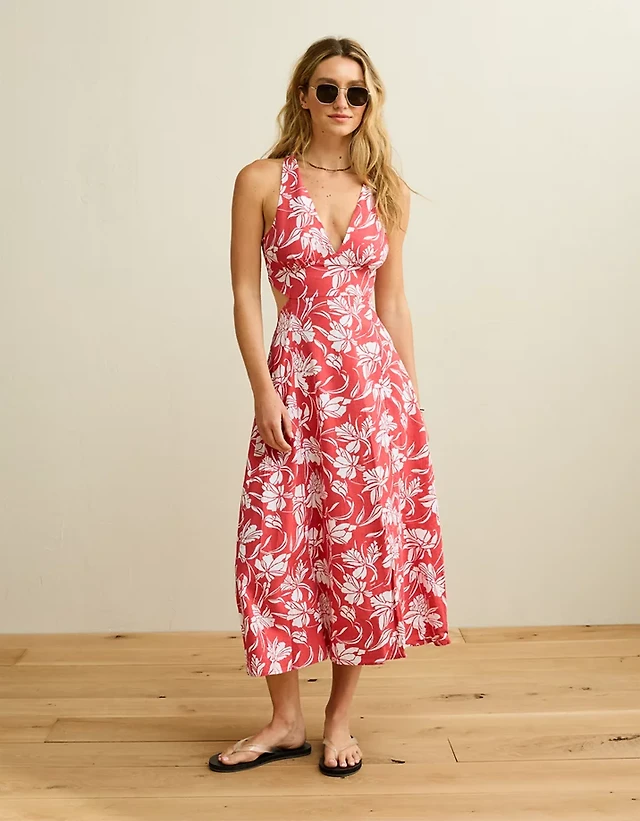 ae v-neck cut-out maxi dress AE V-Neck Cut-Out Midi Dress