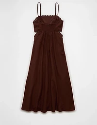 AE Square-Neck Cutout Midi Dress