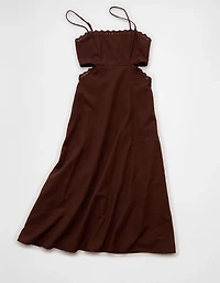 AE Square-Neck Cutout Midi Dress