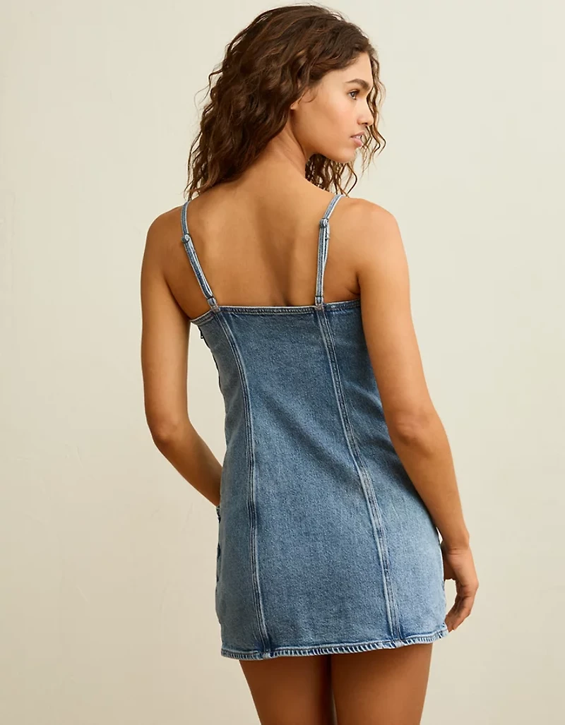 AE Scoop Neck Denim Mini Dress