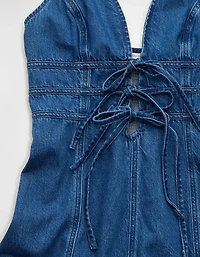 AE Halter Neck Denim Mini Dress