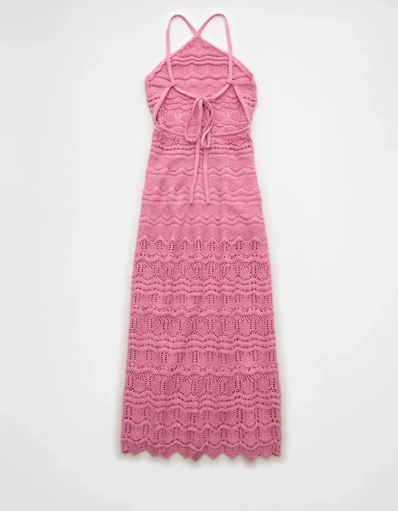 Robe mi-longue dos nu en tricot AE