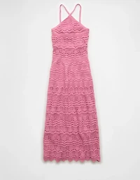 Robe mi-longue dos nu en tricot AE