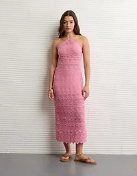 Robe mi-longue dos nu en tricot AE