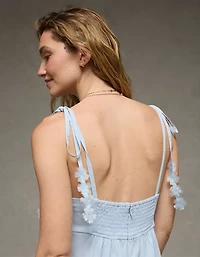 Minirobe à fleurs avec bretelles nouées AE