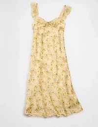 Robe longue à bretelles volants AE