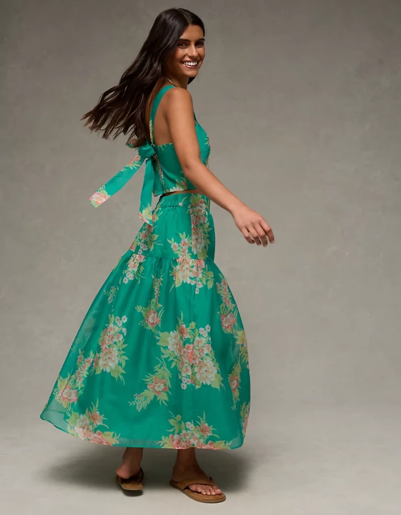 AE Matching Halter Top & Midi Skirt Set