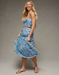 Ensemble haut dos nu et jupe mi-longue assortis AE