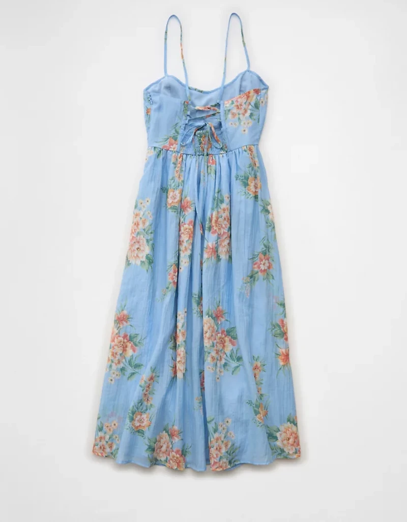 Robe bustier ruché mi-longue froncée AE