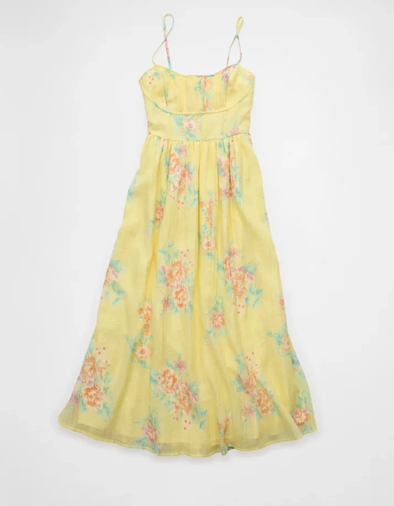 AE Ruched Bust Corset Midi Dress