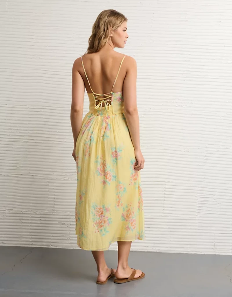 AE Ruched Bust Corset Midi Dress