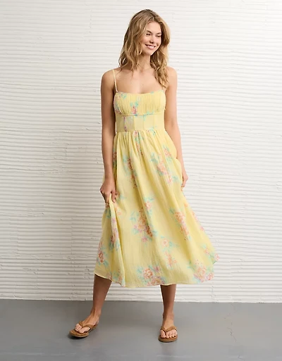 AE Ruched Bust Corset Midi Dress