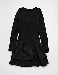 AE Scoop Neck Knit Ruffle Mini Dress
