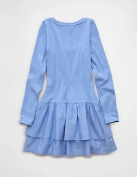 AE Scoop Neck Knit Ruffle Mini Dress