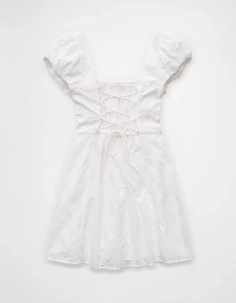 AE Cap-Sleeve Tie-Back Mini Dress