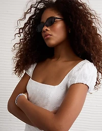 AE Cap-Sleeve Tie-Back Mini Dress